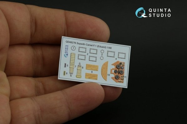 Quinta Studio QD48276 Sopwith Camel F.1 3D-Printed &amp; coloured Interior on decal paper (Eduard) 1/48
