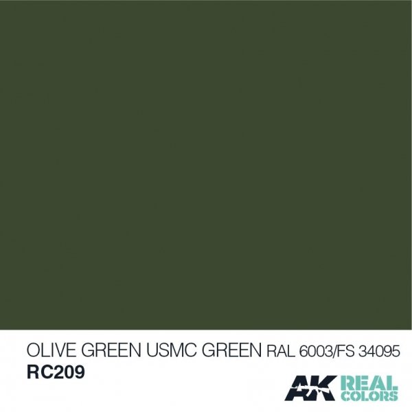 AK Interactive RC209 OLIVE GREEN/USMC GREEN RAL 6003/FS34095 10ML