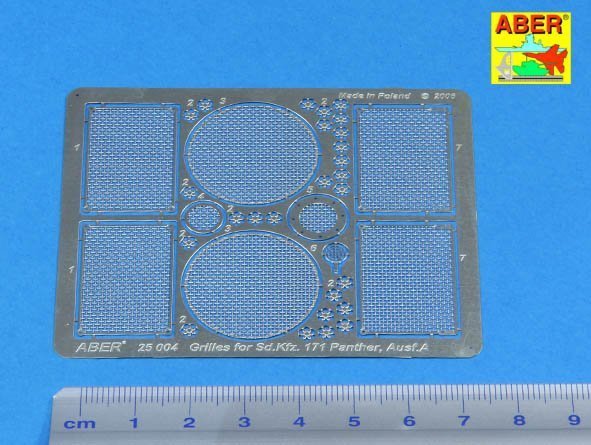 Aber 25004 PzKpfw V Ausf.A/D grilles (1:25)