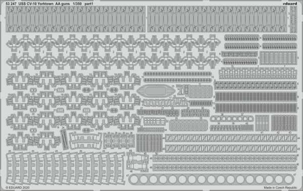 Eduard 53247 USS CV-10 Yorktown AA guns 1/350 TRUMPETER