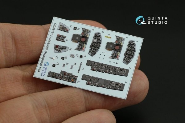 Quinta Studio QD48151 F-104S-ASA 3D-Printed &amp; coloured Interior on decal paper (Hasegawa) 1/48
