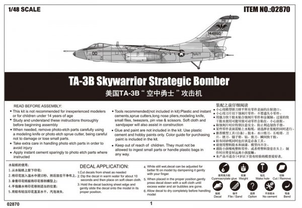 Trumpeter 02870 TA-3B Skywarrior Strategic Bomber (1:48)