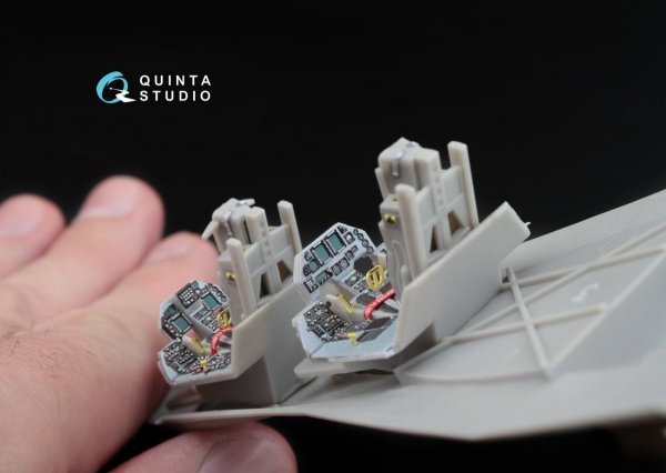 Quinta Studio QD48032 F-16D 3D-Printed &amp; coloured Interior on decal paper (for Hasegawa kit) 1/48