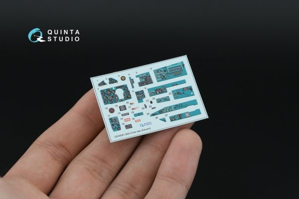 Quinta Studio QD+48581 MiG-21bis late Fishbed-N 3D-Printed &amp; coloured Interior on decal paper (Eduard) (with 3D-printed resin parts) 1/48