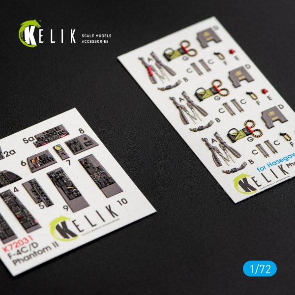 KELIK K72031 F-4(C,D) &quot;PHANTOM II&quot; INTERIOR 3D DECALS FOR HASEGAWA KIT 1/72