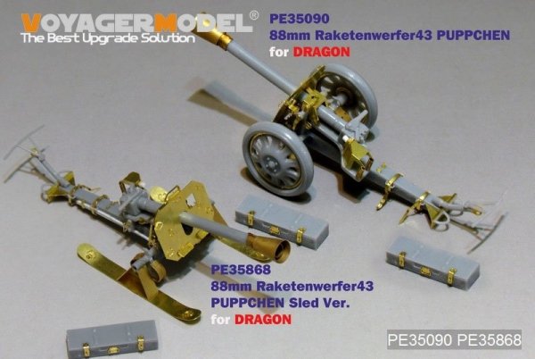 Voyager Model PE35868 WWII German 88mm Raketenwerfer43 PUPPCHEN sled versio for DRAGON 1/35