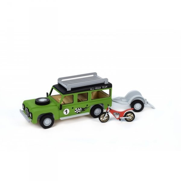 ARTESANIA LATINA 30521 Junior Collection - Land Rover z przyczepą i motocyklem