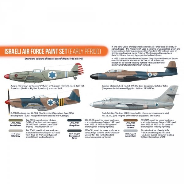 Hataka HTK-CS34 ISRAELI AIR FORCE PAINT SET (EARLY PERIOD) (6x17ml)