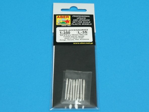 Aber 350L-35 Set of 8 pcs 356 mm barrels for Kongo, Haruna, Hiei, Kirishima (1:350)