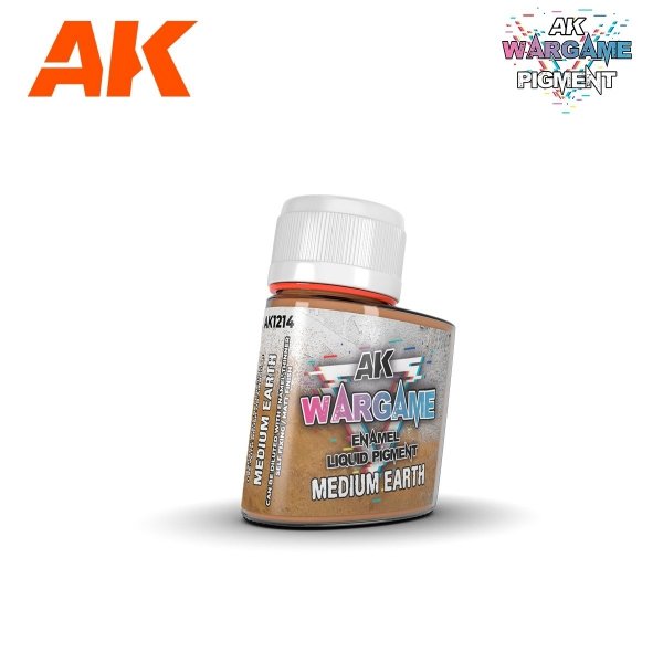 AK Interactive AK1214 MEDIUM EARTH – ENAMEL LIQUID PIGMENT 35ml