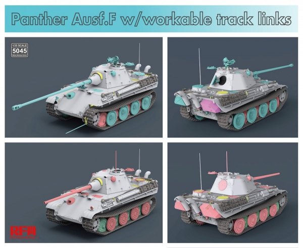 Rye Field Model 5045 German Medium Tank Sd.Kfz.171 Panther Ausf. F w/ workable track 1/35