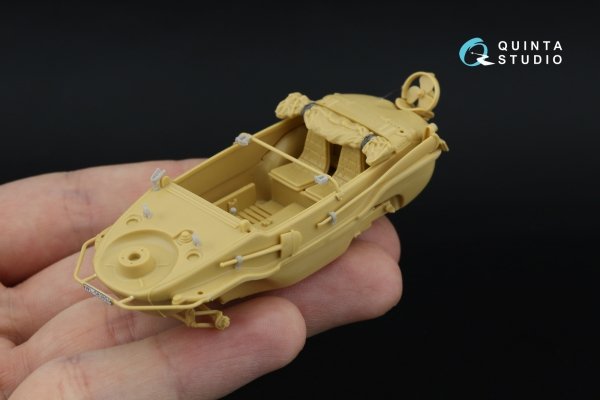 Quinta Studio QD+48553 Schwimmwagen type 166 3D-Printed &amp; coloured Interior on decal paper (Tamiya) (with 3D-printed resin parts) 1/48