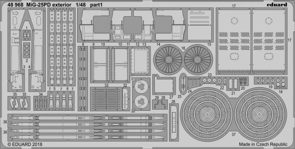 Eduard 48968 MiG-25PD exteriér ICM 1/48