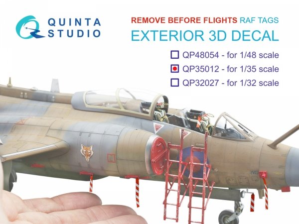 Quinta Studio QP35012 "Remove Before Flight" RAF tags, 29 Pcs 1/35