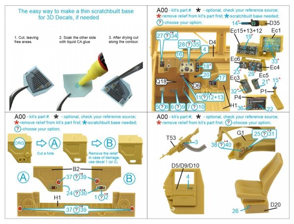 Quinta Studio QD35043 HUMVEE Family 3D-Printed &amp; coloured Interior on decal paper ( Bronco ) 1/35