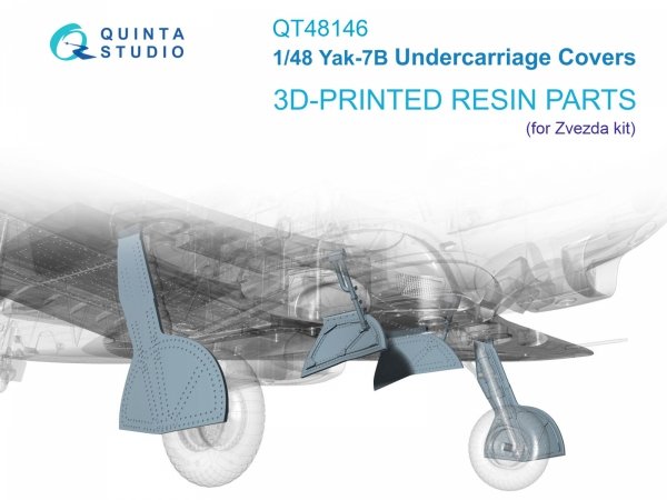 Quinta Studio QT48146 Yak-7B Undercarriage covers (Zvezda) 1/48