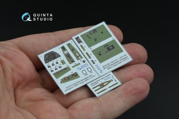 Quinta Studio QD72196 Bristol Beaufighter Mk.I 3D-Printed coloured Interior on decal paper (Hasegawa/MPM/Hobby2000) 1/72
