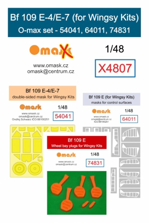 Omask X4807 Bf 109 E-4/E-7 O-max set for Wingsy Kits 1/48