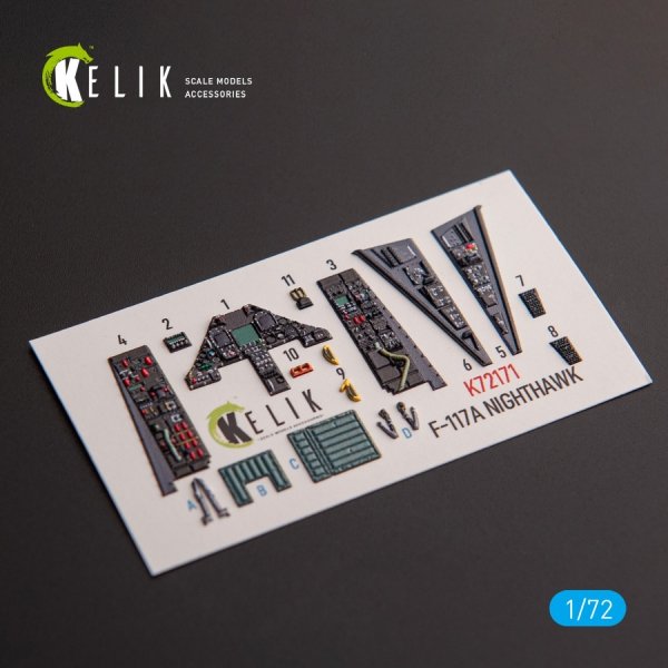 Kelik K72171 F-117A NIGHTHAWK - interior 3D decals for Academy kit (1/72)