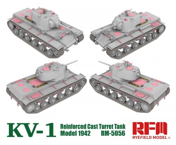 Rye Field Model 5056 KV-1 Reinforced Cast Turret TankModel 1942 1/35