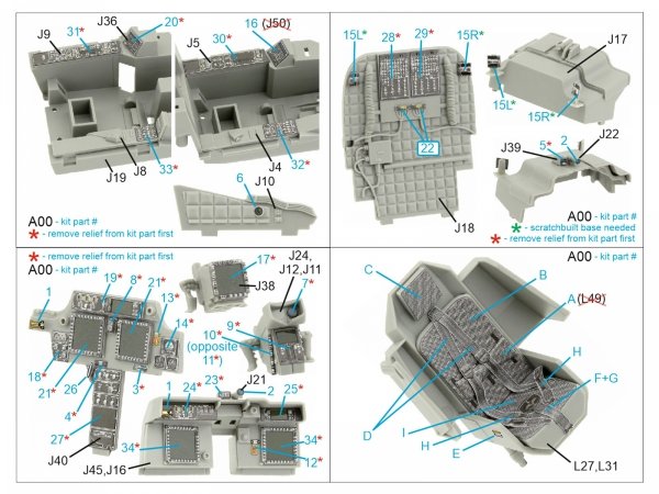 Quinta Studio QD35073 AH-64D/E 3D-Printed &amp; coloured Interior on decal paper (Meng) 1/35
