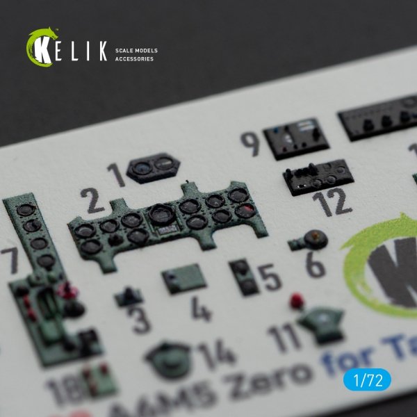KELIK K72099 A6M5 Zero - interior 3D decals for Tamiya kit 1/72
