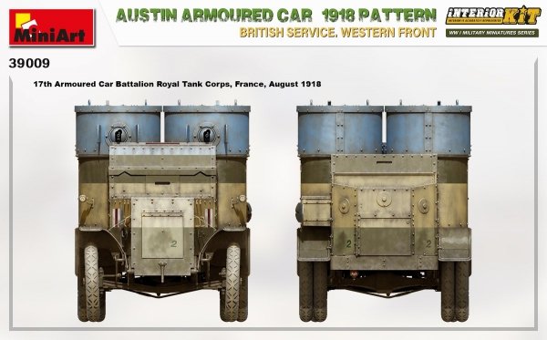 Miniart 39009 AUSTIN ARMOURED CAR 1918 PATTERN. BRITISH SERVICE. WESTERN FRONT. INTERIOR KIT 1/35