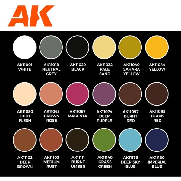 AK Interactive AK11765 SIGNATURE SET – KEIGO MURAKAMI PERSONAL MIXES – ANIME FIGURES PAINT SET 18x17 ml