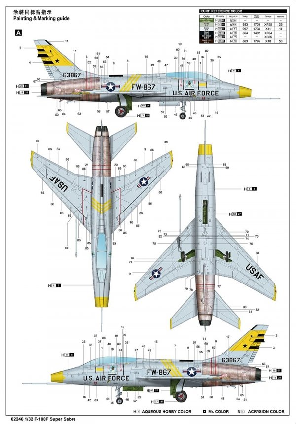 Trumpeter 02246 F-100F Super Sabre 1/32