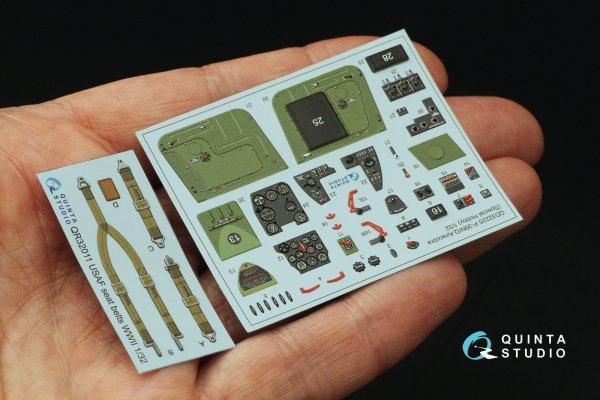 Quinta Studio QD32225 P-39N/Q Airacobra interior 3D-Printed coloured Interior on decal paper (Special Hobby) 1/32