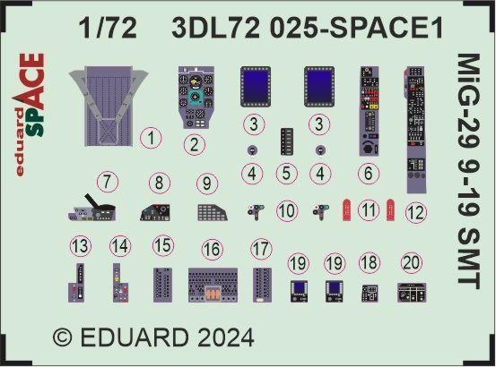Eduard 3DL72025 MiG-29 9-19 SMT SPACE GREAT WALL HOBBY 1/72