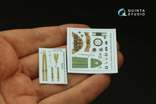 Quinta Studio QD48393 Gloster Gladiator MKI 3D-Printed &amp; coloured Interior on decal paper (I Love Kit) 1/48