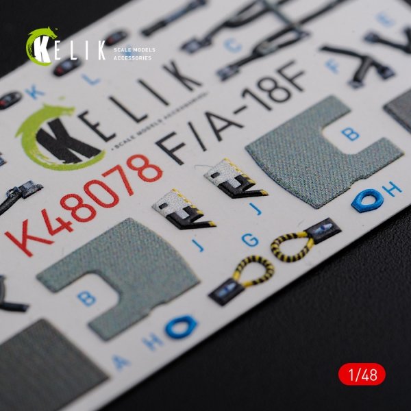 KELIK K48078 F/A-18F Super Hornet interior 3D decals for MENG kit 1/48