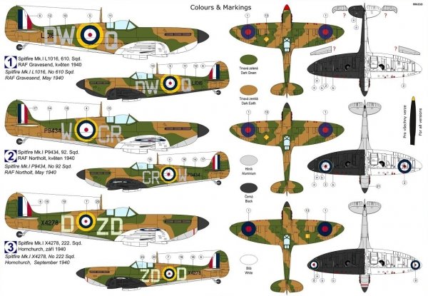 Kovozavody Prostejov KPM0263 Spitfire Mk.Ia „Black &amp; White“ 1/72