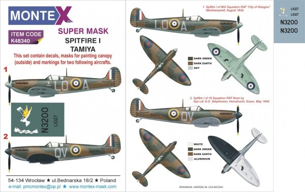 Montex K48340 SPITFIRE I 1/48