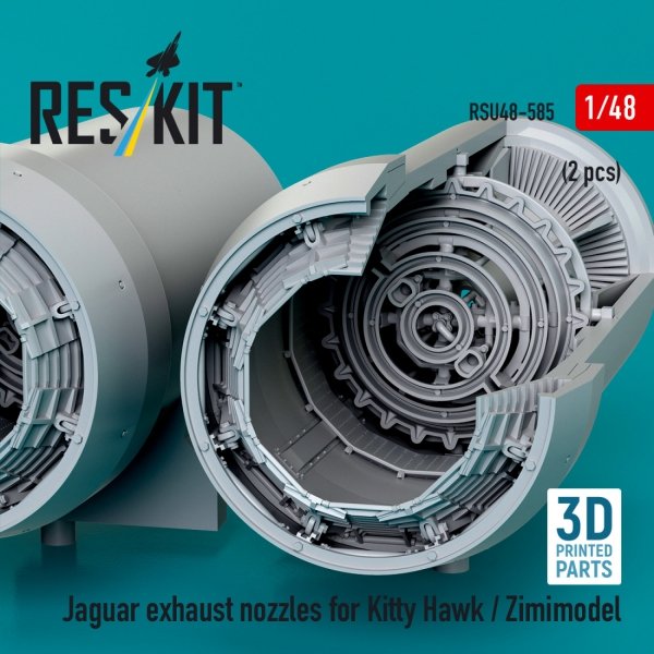 RESKIT RSU48-0585 Jaguar exhaust nozzles for Kitty Hawk / Zimimodel (3D Printed) (1/48)
