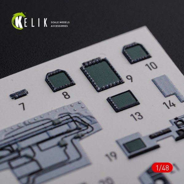 KELIK K48078 F/A-18F Super Hornet interior 3D decals for MENG kit 1/48