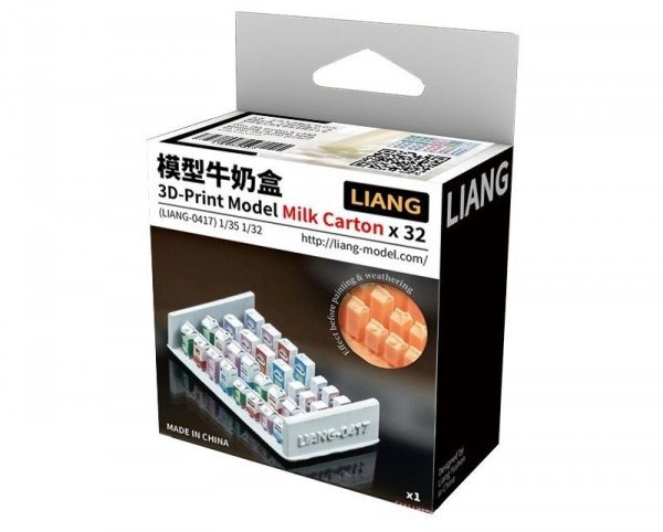 Liang 0417 3D-Print Model Milk Carton x 32 1/32 1/35
