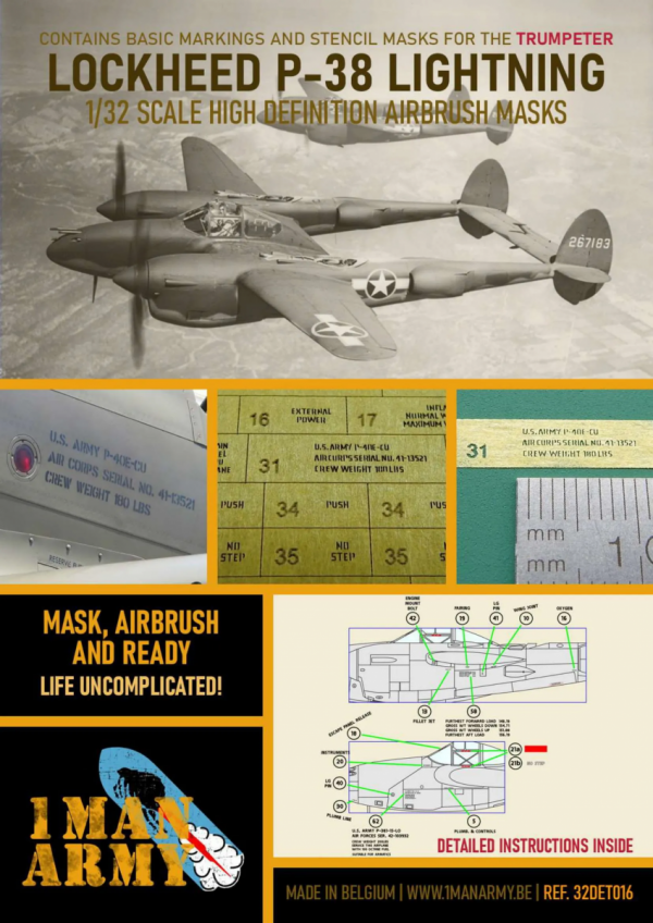 1 Man Army 32DET016 P-38L LIGHTNING (for Trumpeter) 1/32