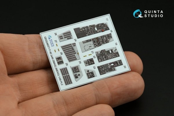 Quinta Studio QDS-48371 F-4E with DMAS 3D-Printed &amp; coloured Interior on decal paper (Meng) (Small version) 1/48