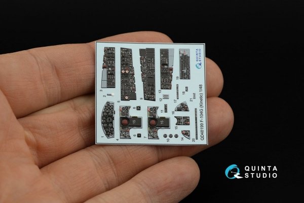 Quinta Studio QD48199 F-104G 3D-Printed &amp; coloured Interior on decal paper (Kinetic) 1/48