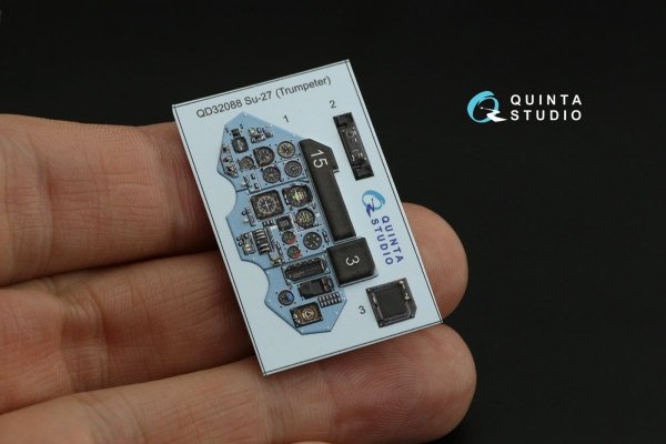 Quinta Studio QDS-32088 Su-27 3D-Printed &amp; coloured Interior on decal paper (Trumpeter) (small version) 1/32