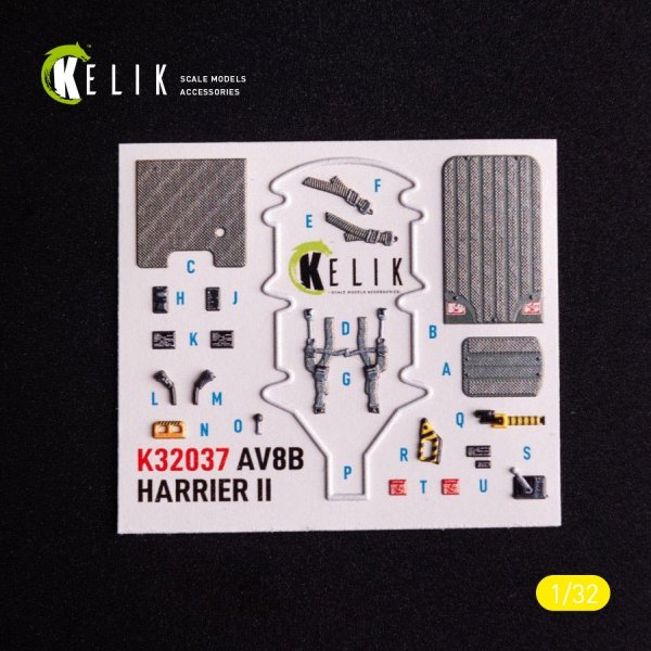 Kelik K32037 AV-8 Harrier - interior 3D decals for Trumpeter kit (1/32)