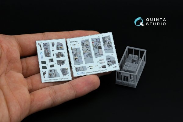 Quinta Studio QDS+48058 Tornado F.3 3D-Printed &amp; coloured Interior on decal paper (Revell) (small version) (with 3D-printed resin parts) 1/48