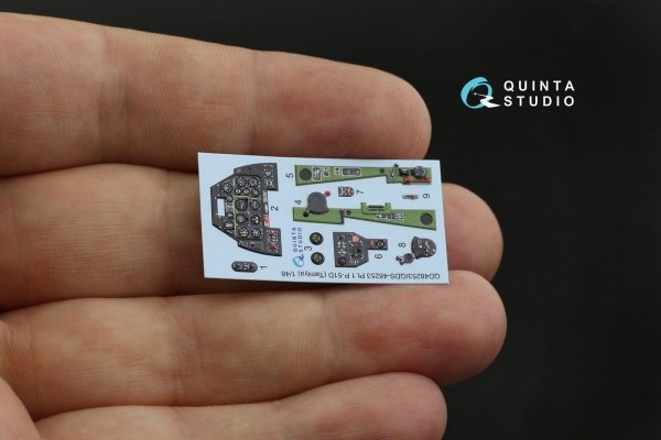 Quinta Studio QDS-48253 P-51D 3D-Printed &amp; coloured Interior on decal paper ( Tamiya ) (small version) 1/48