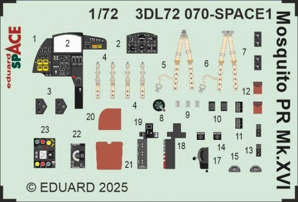 Eduard 3DL72070 Mosquito PR Mk. XVI SPACE SPECIAL HOBBY 1/72