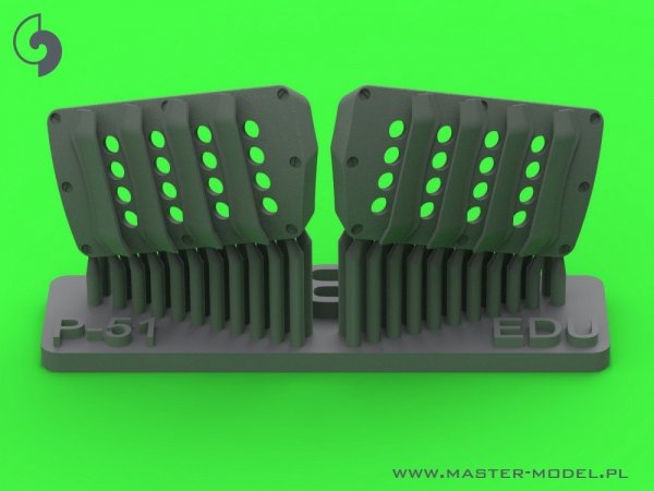 Master AM-48-188 P-51 Mustang - pokrywa wlotu powietrza do gaźnika - typ z żaluzjami dla RAF - wersja B (do modelu Eduard) 1/48