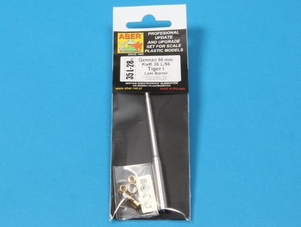 Aber 35L-028n 88mm KwK36/L56 barrel for German Tank Tiger I, Ausf. E - with late muzzle brake (1:35)
