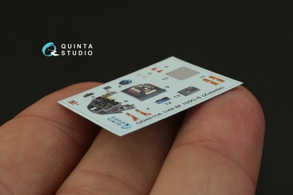 Quinta Studio QD48104 Bf 109G-6 3D-Printed &amp; coloured Interior on decal paper (for Zvezda kit) 1/48