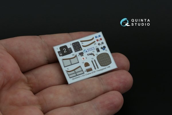 Quinta Studio QD48445 I-153 3D-Printed coloured Interior on decal paper (ICM/Hasegawa) 1/48